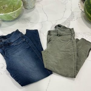 Torride Denim Lot of 2.‎ Blue Denim and Army Green. Size 18